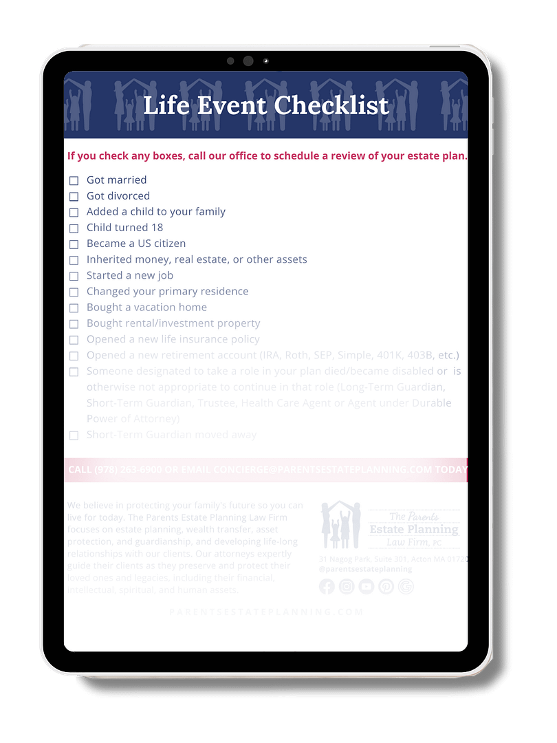 Life Events Checklist helps families prepare for life's uncertainties